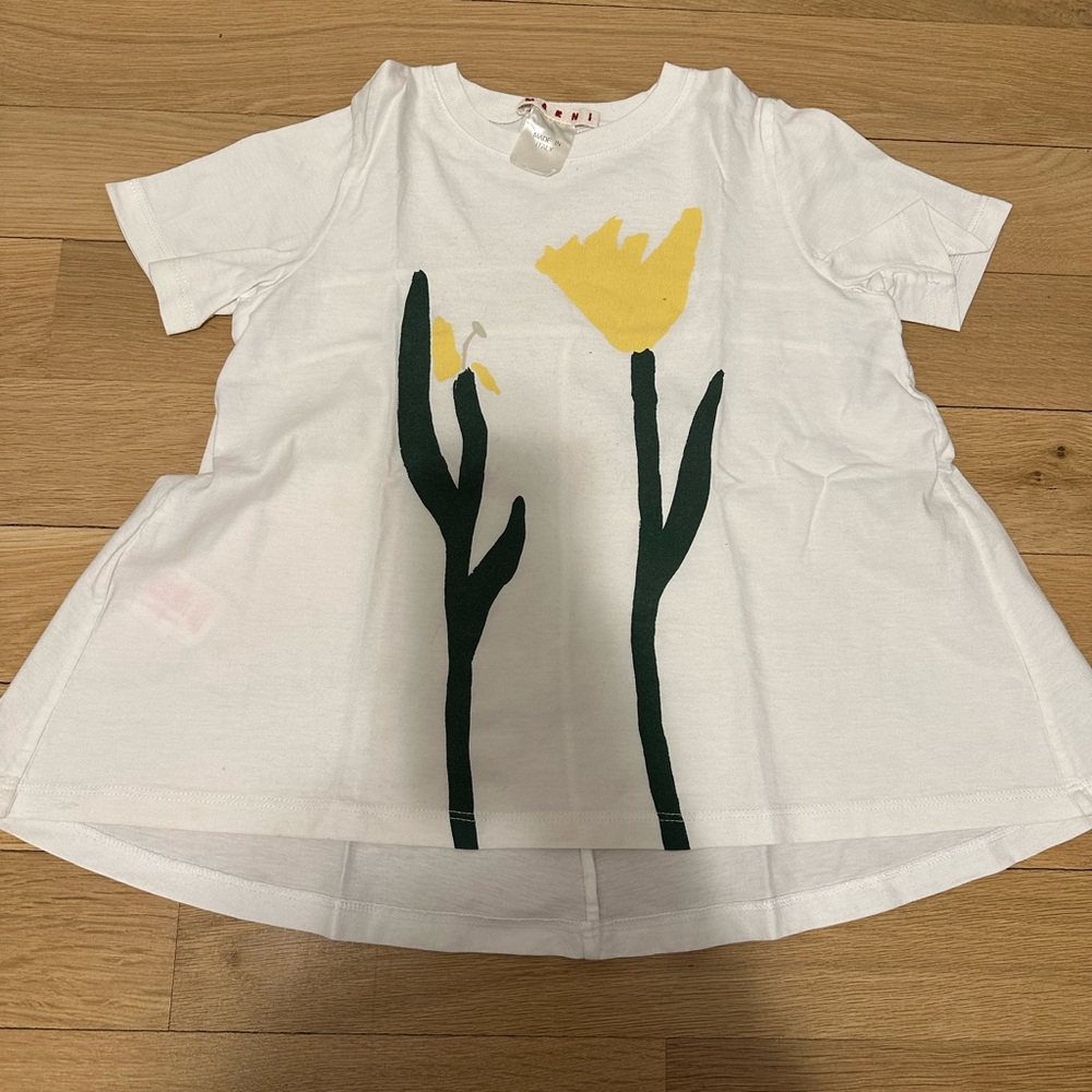 Marni Kids White Floral T-Shirt